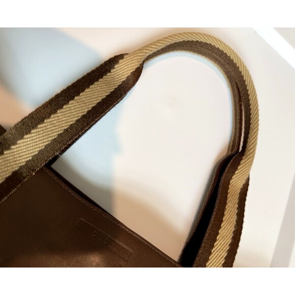 Vintage Gucci Brown Leather Web Tote Bag – Authenticated Y2K - Picture 5 of 16